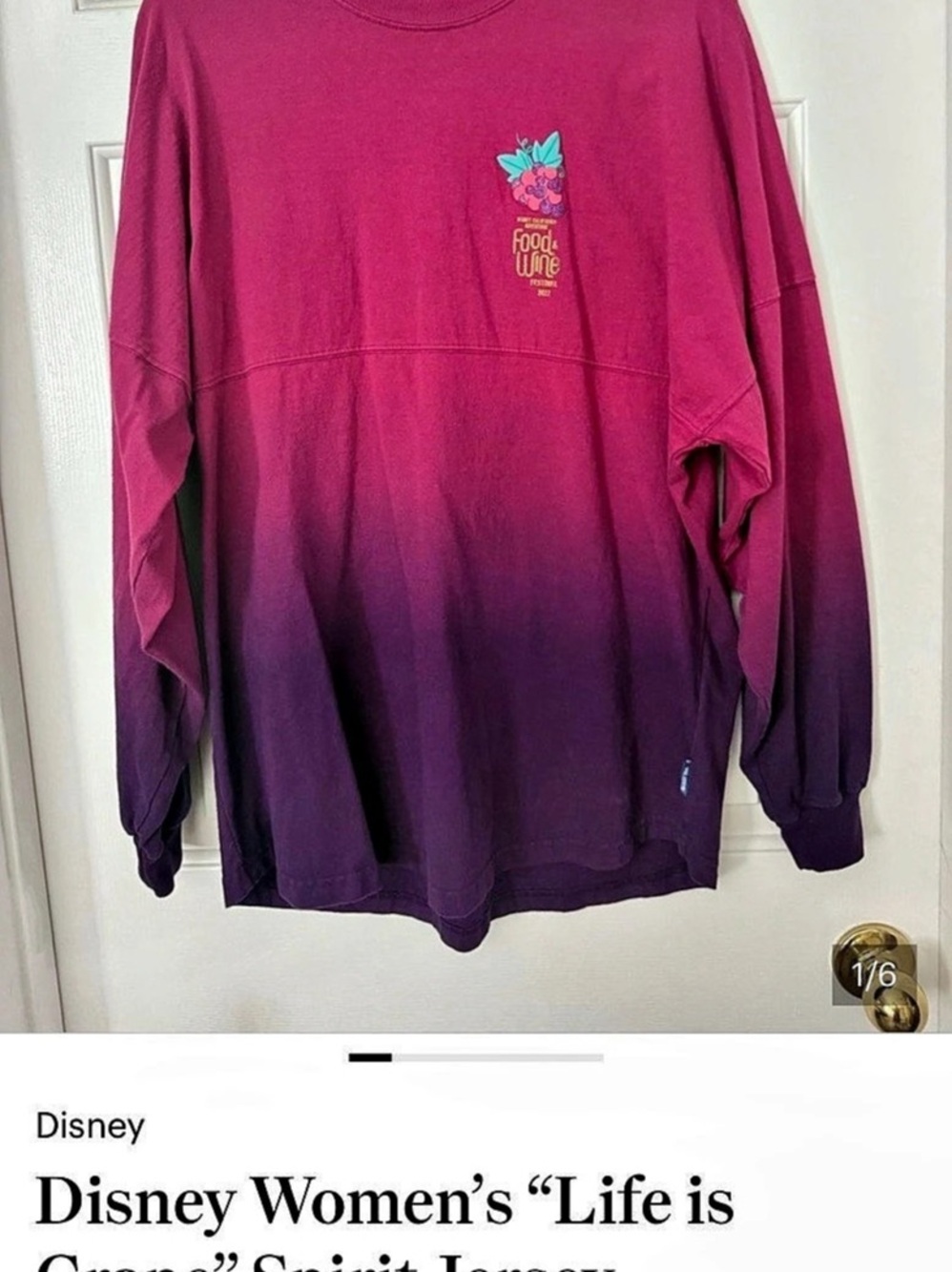 Disney California Adventure Food & Wine Festival 2022 “Life is Grape” Jersey